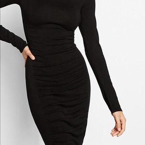 Express Black Ruched Sweater Dress